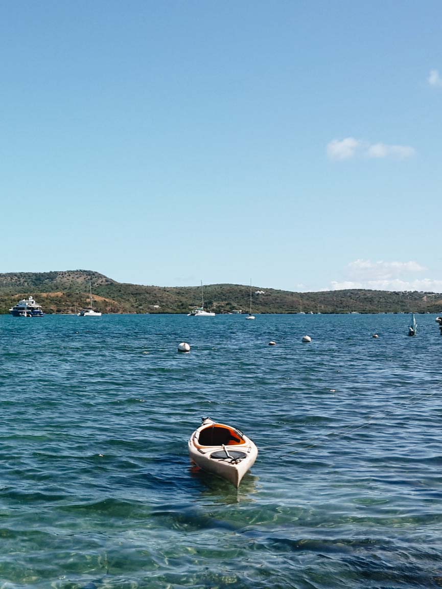 Boats in harbor at culebra